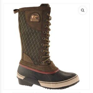 SOREL | Boots Sorelli Quilted Wool Green Brown Waterproof Women’s SZ 6